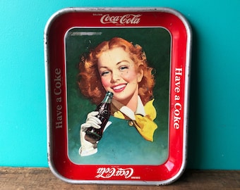 1950s Coca-Cola Tray Smiling Redhead