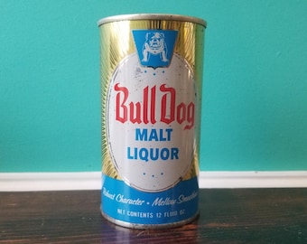 Bull Dog Malt Liquor Empty Beer Can. Maier Brewing Co., USA.