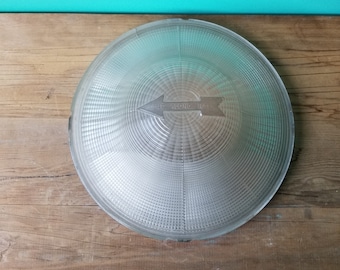 Vintage Industrial Pressed Glass Safety Lampshade
