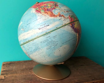 Vintage 1980s Reploge 12" World Nation Globe, Cartographer LeRoy Tolman
