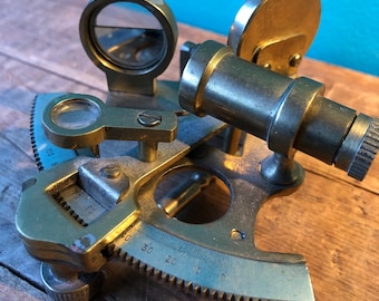 Stanley London Vintage Brass Nautical Sextant. England.
