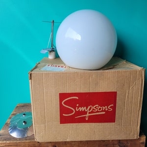 1960s Mid Century Modern New Old Stock Simpsons Celling Lamp - Shade Made in Poland