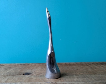 Hoselton Canada Long Necked Bird Figurine Solid Aluminum Signed #117