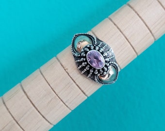 Sterling Silver and Amethyst Ring - 8