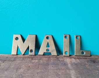 Vintage Brass Letters - MAIL