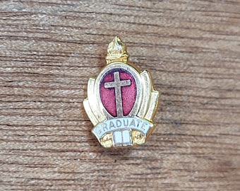 1940s Vintage Religious Graduate Medal Gold Filled Pin