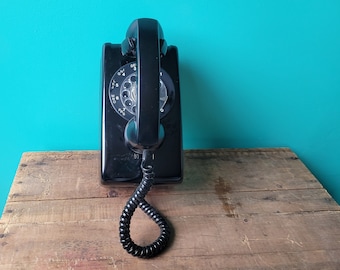 New in Box Northern Electric Black Wall Telephone