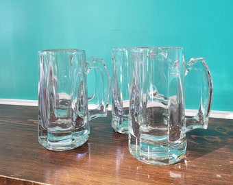 Vintage Glass Beer Mugs
