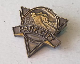 Park City Utah Vintage Metal Souvenir Pin, USA