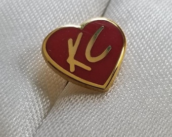Kansas City Vintage Heart-Shaped Enamel Pin. USA.