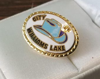 City of Williams Lake 1980's Enamel Metal Pin. B.C., Canada.