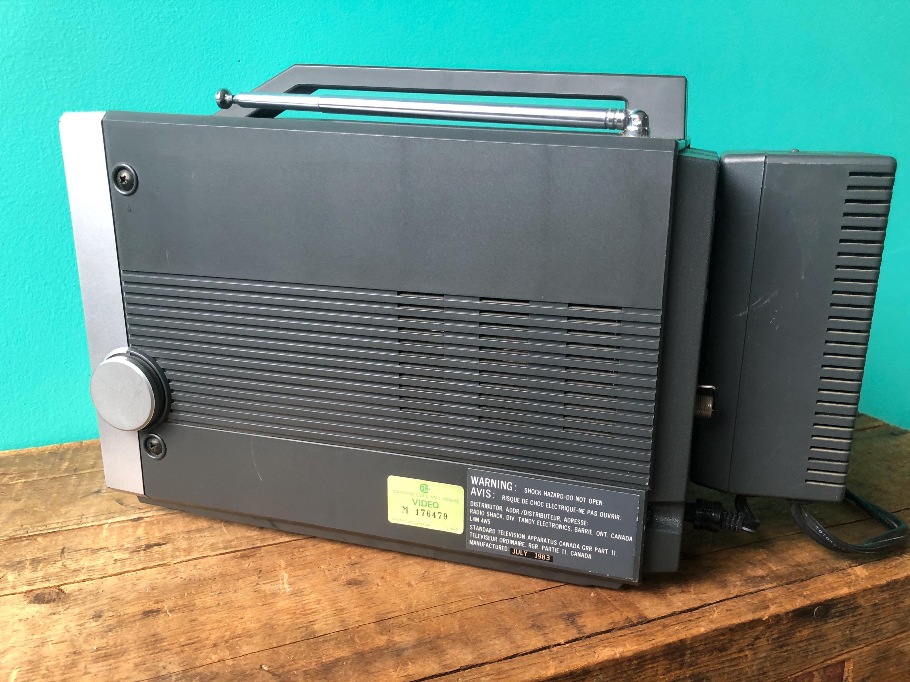 1983 Working Portable TV, Realistic Portavision Model 16-106, 5