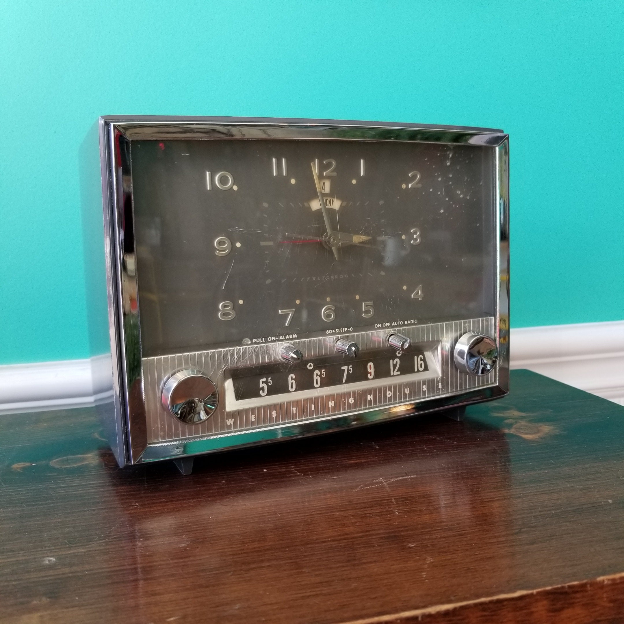 1948 Westinghouse Telechron AM Radio 5T121R2 Clock Radio Etsy