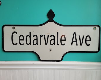 Cedarvale Avenue Decommissioned Toronto Street Sign