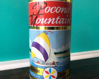 Pocono Mountain Premium Beer Yeungling Brewery 1978 Empty "Sailboat" Can. USA.