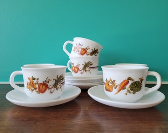 Arcopal - France - Vegetable Pattern Tea Set- Serves Six