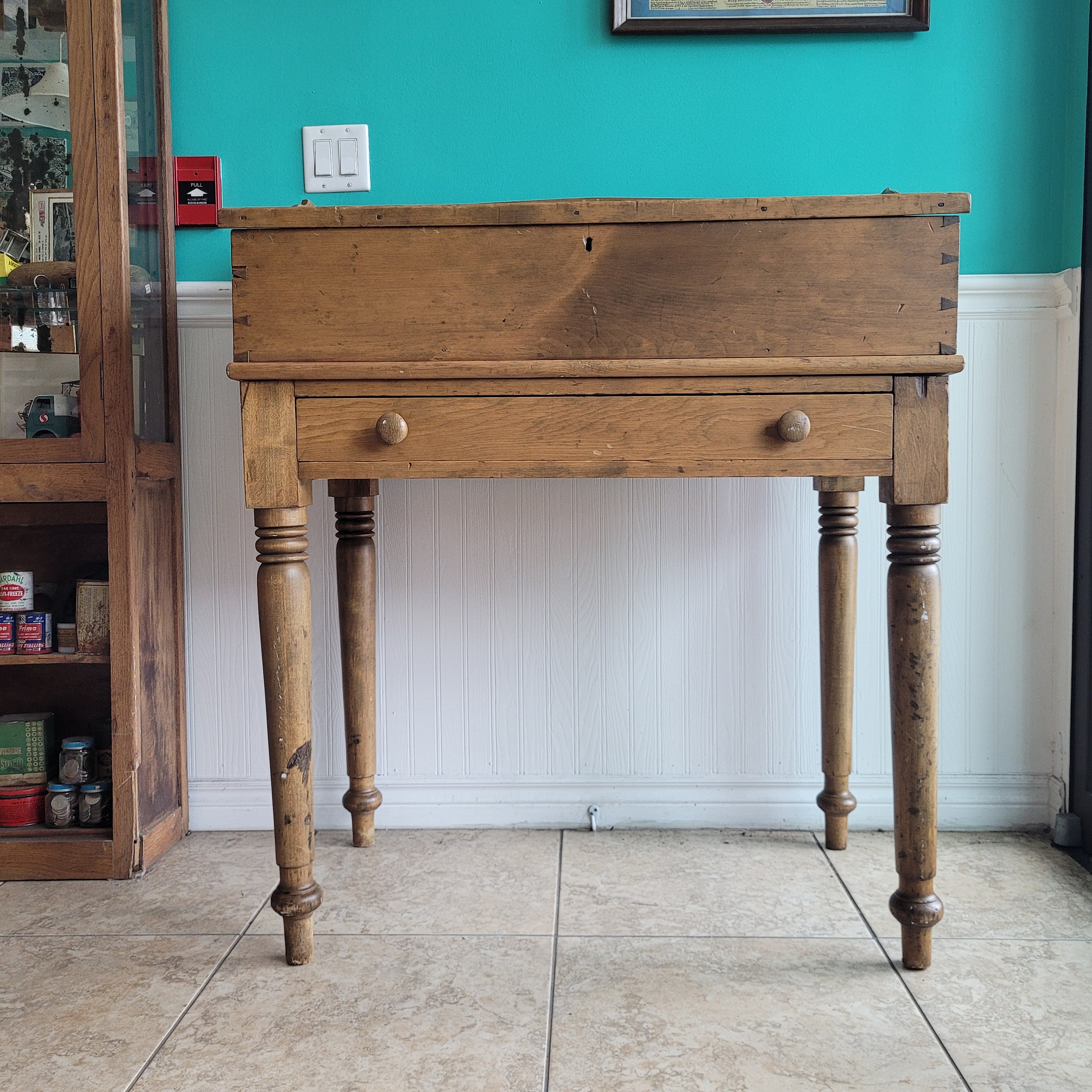 Antique Dovetail Standing Desk With Storage Local Pickup Etsy