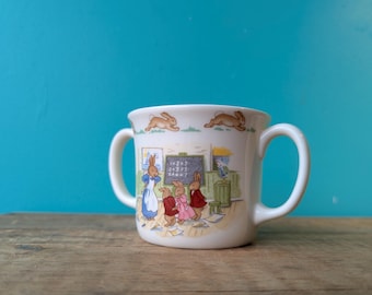 Royal Doulton Bunnykins Two Handle Mug, Classroom, 3" x 3 1/2"