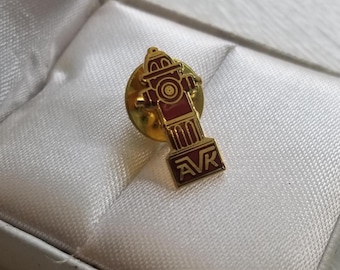 American A.V.K. Fire Hydrant Vintage Metal Enamel Pin