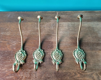 Victorian Brass Hook Set of Four