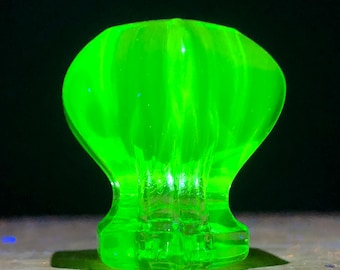 Uranium Glass 1930's Art Deco Drawer Pulls/Handles. Set of Four.