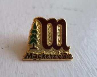 Mackenzie British Columbia Vintage Metal Enamel Pin. Canada.