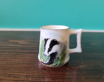 Ceramic Mug With Badger - Toothpick Holder