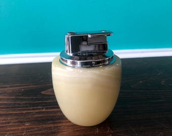 Vintage Marble Base Table Lighter with Brand New Butane Insert