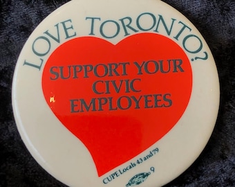Vintage Button CUPE Toronto 2 1/4"