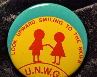 United Nations Women's Guild Pinback Button, 1981, 1.5"
