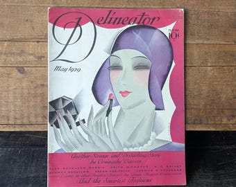 May 1929 Delineator Magazine, Vintage Fashion Magazine, 13 1/2" x 10 1/2"