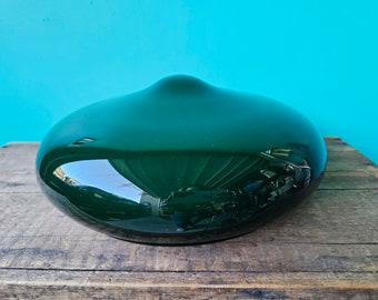 Large Vintage Green Glass Ceiling Light Shade