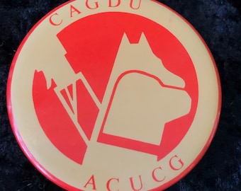 Vintage Button Canadian Association of Guide Dog Users 2 1/4"