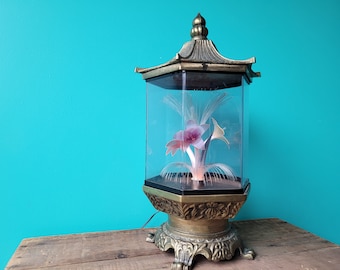 Vintage Fibre Optic Flower Pagoda Lamp