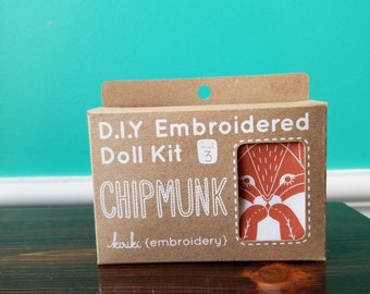 Kiriki Press Embroidery Kit - Chipmunk - Level 3