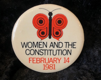 Vintage Button Women's Rights in Canada. 1981 2 1/4"