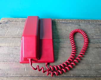 Northern Electric Contempra Red Rotary Telephone Made in Ireland