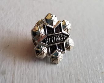Kitimat British Columbia Vintage Metal Enamel Snowflake Pin. Canada.