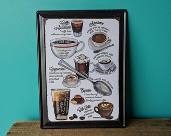 Vintage Metal Coffee Sign, 15 1/2" x 11 1/2"