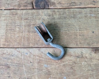 Vintage Small Metal and Wood Suspended Pulley, 1 3/4" x 1/2" A
