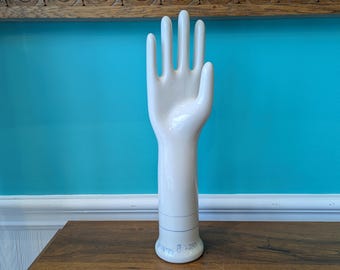 1988 Industrial Glove Mold, General Porcelain Trenton NJ, Size 7 1/2, Left Hand, 15 1/2" Long