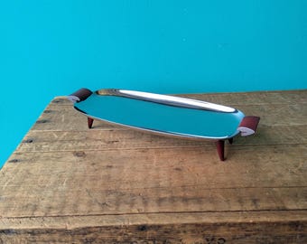 MCM Glo Hill Chrome and Bakelite Serving Dish, 10 3/8" x 4 1/4" x 1 1/2"