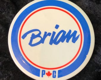 Vintage Button 1984 Brian Mulroney 3"
