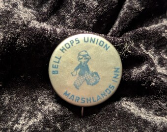 Vintage Button Bell Hops Union Marshlands Inn, 1 1/8"
