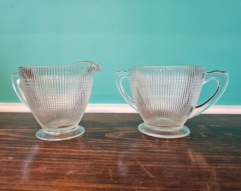 Dominion Glass Saguenay Creamer and Sugar Bowl Set