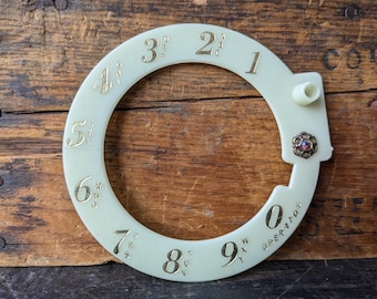 Glow in the Dark Rotary Phone Dial, Decorative Gold Lettering and Numbering