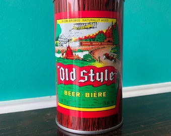 Old Style Beer Molson Brewery 1960's Empty Push-top Can. Canada.