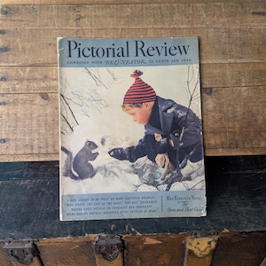 1939年1月号のピクトリアル・レビュー誌とデリネーター誌（ヴィンテージファッション誌）の合冊版、サイズ：13 1/2インチ×10 1/2インチ