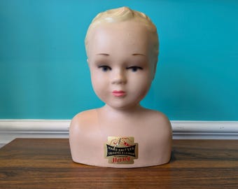 Vintage Countertop Hat Display, Hersey Company, Display Bust 11" x 8" x 3"