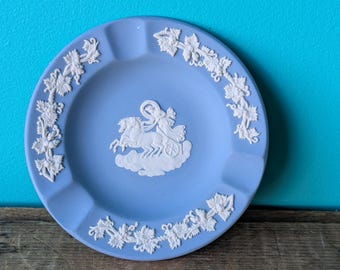 Wedgwood Jasperware Blue Ashtray, 4 1/2"